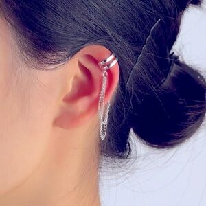 Silver earring cuff
